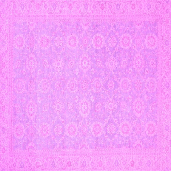 Ahgly Company Indoor Square Oriental Purple Traditional Area Rugs, 7' Square