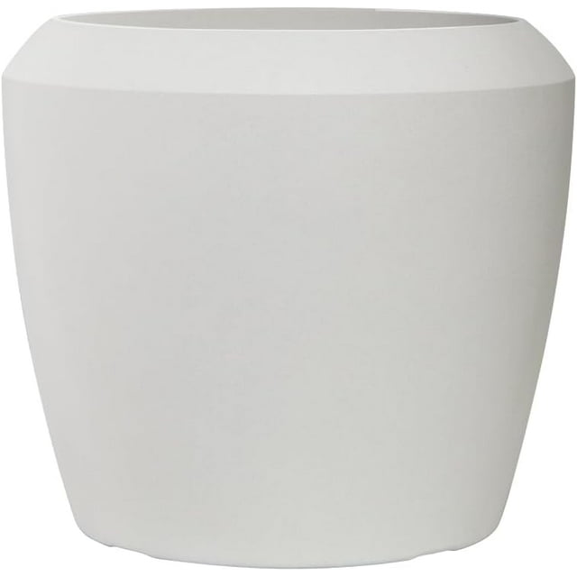 Jardinière Ronde en Résine Pot Intérieur Extérieur pour Grand Arbre Grande Fleur avec Trou de Drainage, Légère et Résistante aux Intempéries pour Patio, Porche Palmier (Beige Craie, Grande Taille - 22 Pouces)
