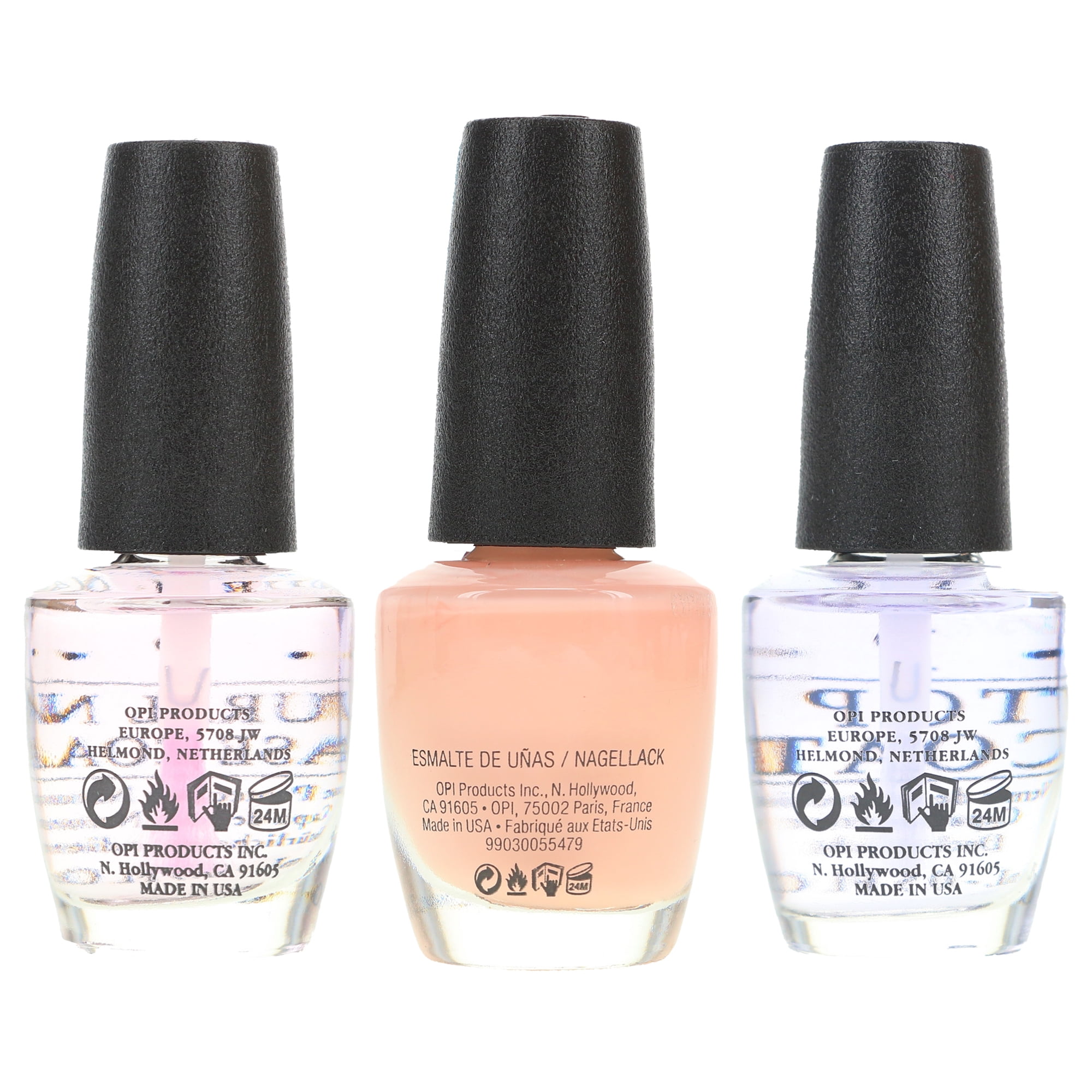 OPI Bubble Bath 0.5 oz, Top Coat 0.5 oz & Natural Nail Base Coat 0.5 oz Combo Pack