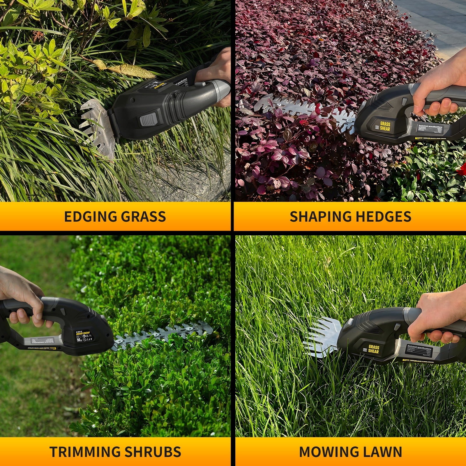 Hedge Trimmer Cordless (Battery Not Included) Compatible with DEWALT 20V MAX, Electric Hedge Trimmer & Grass Trimmer, 2 in 1 Design for Yard, Garden, Lawn Care