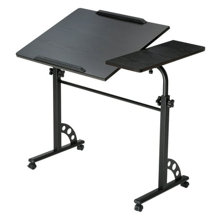 Langria Laptop Rolling Cart Computer Stand Desk Large Wooden Table