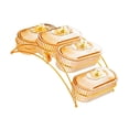 thumbnail image 4 of CoudarTitie Dried Fruit Plate Nut and Snack Tray Luxury Fruit Plate Candy Nuts Dish with Lid 4 Grids Amber, 4 of 9