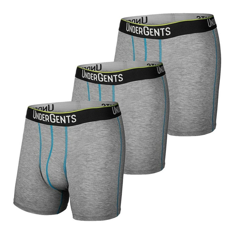 3-Pack UnderGents Men's 4.5 Boxer Brief (Flyless) Underwear: Ultra Soft  Comfort Underneath 