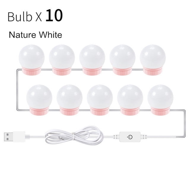 LED Makeup Mirror Light Bulb Lights Stepless Dimmable Wall Lamp 6 10 14Bulbs Kit for Dressing Table ,Widely Use