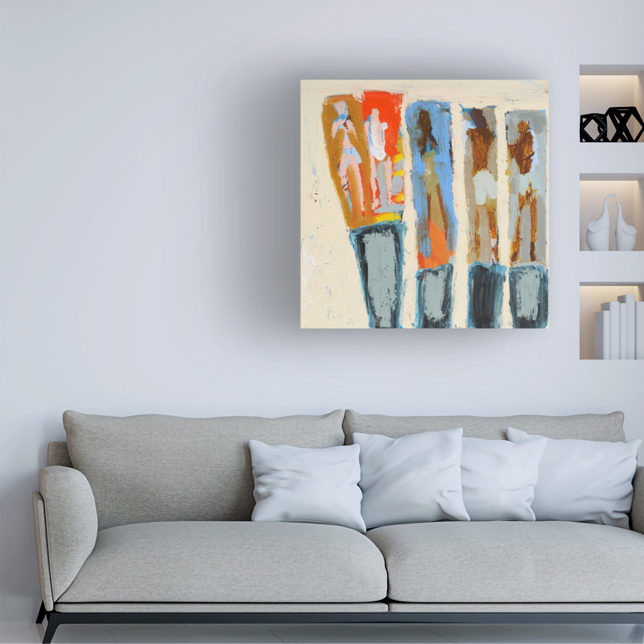 Canvas Wall Art - Erin McGee Ferrell 'Beach Sunbathers III' Wall Art for Living Room, Bedroom, or Office Décor by Trademark Fine Art - 24 x 24 Inches