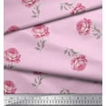 thumbnail image 3 of Soimoi Pink Georgette Viscose Fabric Grandiflora Roses Floral Printed Craft Fabric by the Yard 42 Inch Wide, 3 of 3