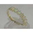 thumbnail image 4 of LBG 18k White Gold Real Genuine Opal Womans Eternity Ring - Size 7, 4 of 6