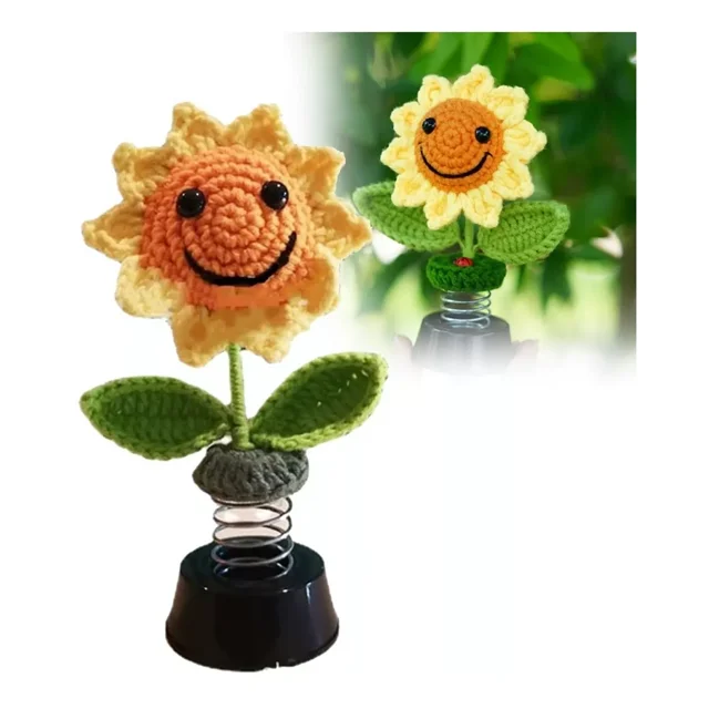 Adorno De Girasol Hecho A Mano De Coche Y Escritorio Accesor