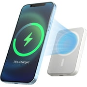 Gigastone Magnetic Wireless Power Bank 5000mAh Portable Magnetic Charger, Type-C Input/Output Magnetic Battery Pack, Up to 3A/15W Fast Charging for iPhone 12/13/14/15 -GS-MP-5000W-R