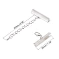 thumbnail image 2 of Unique Bargains 10Set Ribbon Crimp Clamp Ends Lobster Claw Clasps & Chain 30mm Silver Tone for DIY, 2 of 7