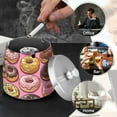 thumbnail image 4 of Yayeee Ashtray with Lid for Cigarette Smokeless Stainless Steel Home Ash Holder, Cute Doughnuts Pattern, 4 of 7