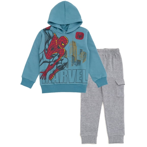 Marvel Spider-Man Fleece Pullover Hoodie and Jogger Pants Outfit Set Toddler to Big Kid