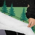thumbnail image 3 of Oversized Wearable Blanket Hoodie,Green Bigfoot and Campfire Pattern Sherpa Blanket Hoodie with Super Pockets,Super Warm Fuzzy Pullover for Women & Men, 3 of 6