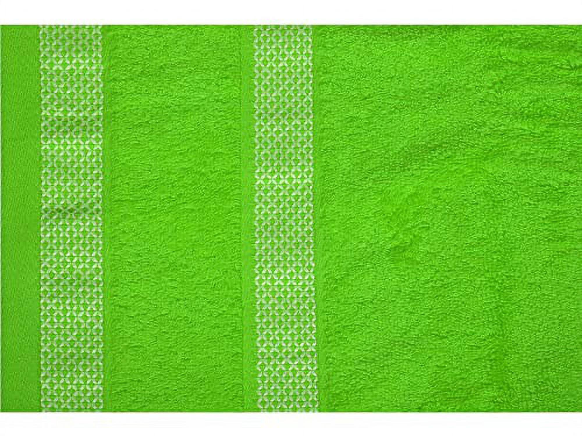 CASA COPENHAGEN Designed in Denmark 600 GSM 2 Large Bath Towels 2 Large Hand Towels 2 Washcloths, Super Soft Egyptian Cotton 6 Towels Set for Bathroom, Kitchen & Shower - Lime Green