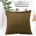 thumbnail image 2 of PiccoCasa 18"x18" Decorative Throw Pillow Cover Velvet Cushion Cover, Coffee Color, 2 of 8