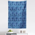thumbnail image 1 of Nautical Tapestry, Assorted Seashells Swirling Ocean Items, Fabric Wall Hanging Decor for Bedroom Living Room Dorm, 5 Sizes, Aqua Dark Lavender, by Ambesonne, 1 of 1