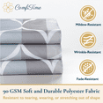 thumbnail image 4 of ComfiTime Shower Curtain with Hooks – Heavy-Duty Mold/Mildew-Resistant, Weighted-Hem Fabric Bathroom Curtain, Water-Repellent, Machine-Washable, Fade-Resistant, Wavy Print, 72 x 72, Gray, 4 of 13