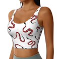 thumbnail image 2 of Vsdgher Red Snake Print Women Sleeveless Athletic Tank Top Built-in Bra Camisole Sports Vest for Yoga Running Fitness Exercise with Removable Pads, 2 of 8