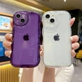 thumbnail image 3 of Compatible with iPhone 15 Case 6.1",Cute Kawaii Curly Wave Edge,Clear Transparent Camera Lens Protection Soft Silicone Shockproof Protective Bumper Phone Cover for Women Men (Pink), 3 of 11
