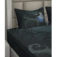 thumbnail image 4 of Ambesonne Colorful Fitted & Top Sheet Set with Shams, Cheshire Cat in Forest, Multicolor, 4 of 5