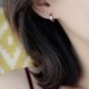 thumbnail image 4 of Pendientes de aro pequeños con circonita cúbica y corazón de doble amor para mujeres, adolescentes y niñas, cartílago, pequeños y lindos aros con circonita cúbica, hipoalergénicos para orejas sensibles ER, 4 of 7