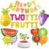 Kreatwow Twotti Fruity Birthday Decorations Party Supplies Twotti Frutti Balloons Cupcake Topper Grape Pineapple Watermelon Balloons For 2Nd Birthday Baby Shower