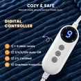 thumbnail image 5 of WISHEAD Electric Heated Throw Blanket with 1-9 Heat Levels, 2/4/6/10H Auto-Off, Overheat Protection, ETL Certified, Flannel & Sherpa for Couch, Bed, Office, 50"x60", Navy, 5 of 10