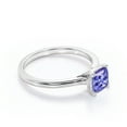 thumbnail image 3 of JeenMata Unique 1 Carat Cushion Cut Lab Created Tanzanite Engagement Ring in 18k Gold Over Silver, 3 of 6