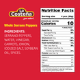 thumbnail image 3 of Pack of 12, La Costena Pickled Serrano Peppers, 7 oz​, 3 of 3