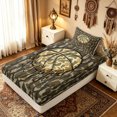 thumbnail image 4 of meiyoeat Rustic Dripping Basketball Twin Sheets for Boys, Brown Camouflage Bedding, 3pcs, 1 Flat Sheet, 1 Fitted Sheet and 1 Pillowcase, 4 of 6