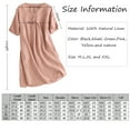 thumbnail image 2 of Women's Linen Tunic Dresses V-Neck Baggy Midi Dress Hi-Low Tops Pink M, 2 of 5