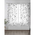 thumbnail image 2 of Gray Leaf Sheer Curtains 72 inches Long, Abstract Countryside Watercolor Botanical Light Filtering Sheer Window Curtains Rod Pocket Voile Drapes for Bedroom Living Room, 52"W x 72"L 2 Panels, 2 of 7