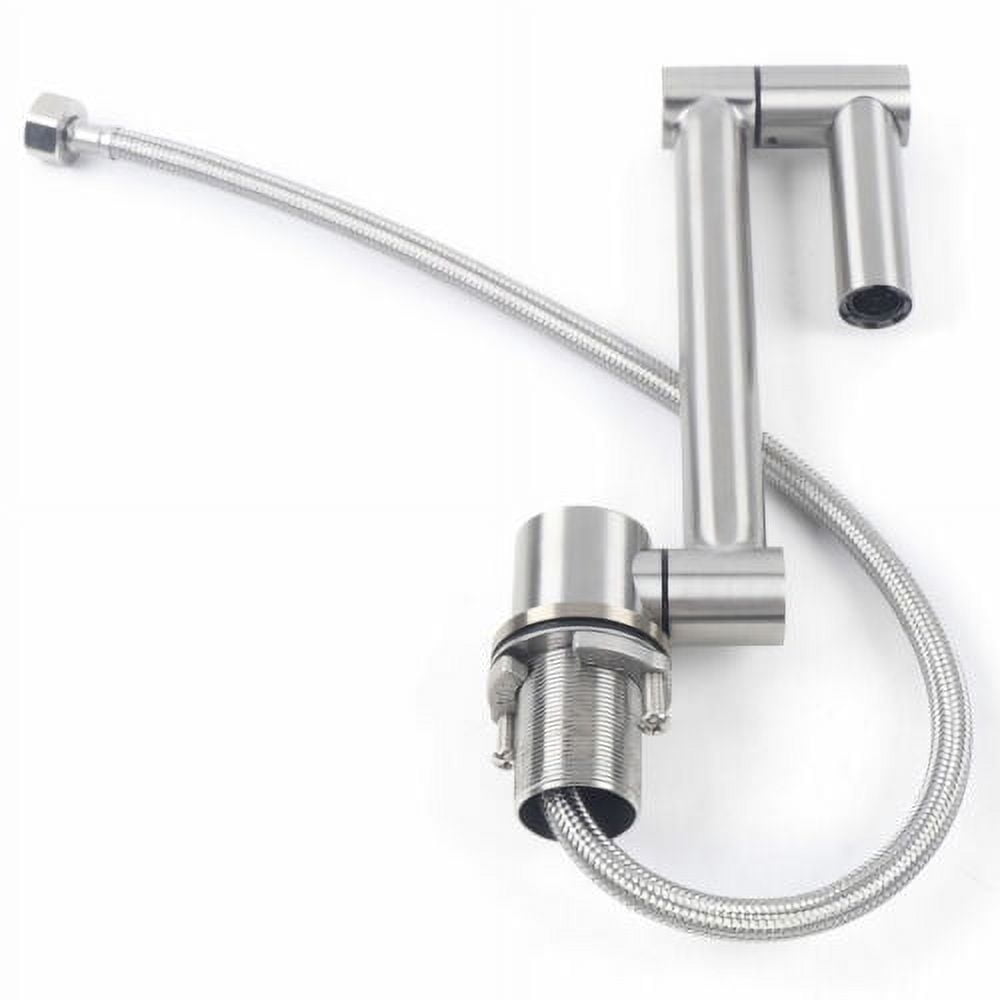 Hidden Stainless Steel Kitchen Bathroom Sink Single Bowl w/ Folding faucet+Cover