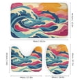 thumbnail image 3 of Colorful Summery Retro Style Waves 4 Piece Shower Curtain Sets Bathroom Sets with Shower Curtain And Rugs 4 Piece Luxury Elegant Texture Design Waterproof Personality Pattern Bath Curtain, 3 of 8