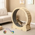 thumbnail image 2 of Gymax Cat Exercise Wheel w/ Carpet & Lockable Mechanism Non-slip Wide Base Wide Base, 2 of 10