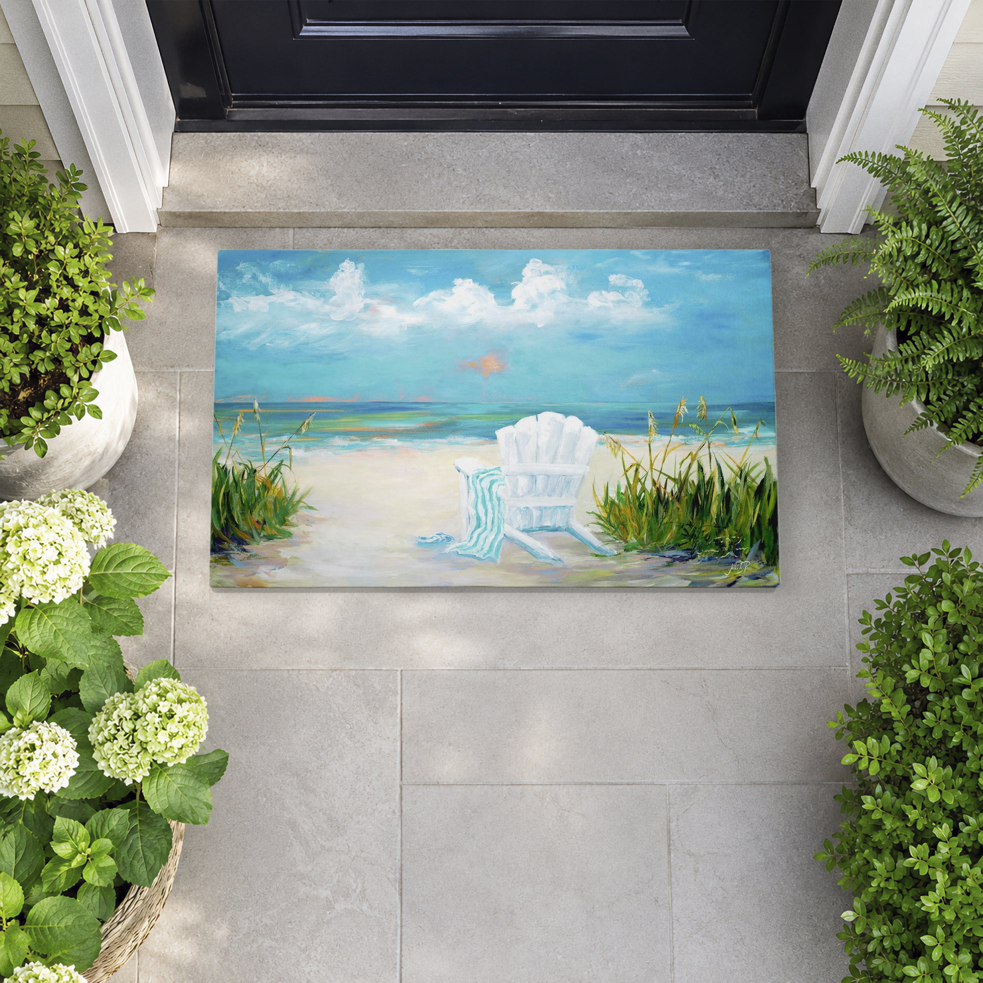 Stupell Industries Sunny Beach Scene Relaxation Printed Outdoor Door Floor Mat, design by Julie DeRice