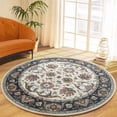 thumbnail image 3 of Jamfeel Round Rugs Vintage Print Low Pile Non-slip Circle Carpet Indoor Area Rug for Living Room Nursery, 4ft, Cyan, 3 of 7