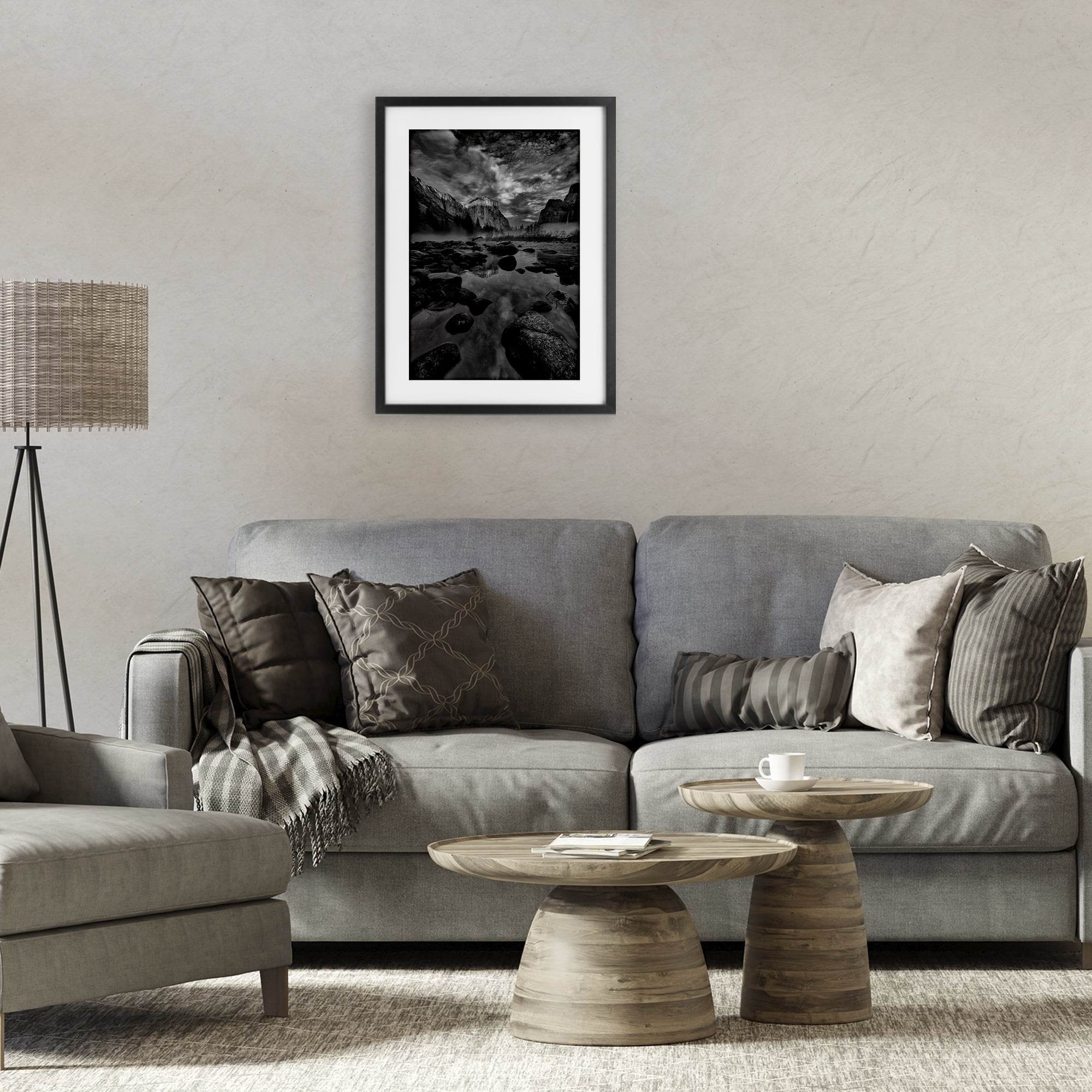 Stupell Industries Morning in Yosemite Valley Black Framed Print Under Glass, design by Jon Evan