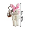 thumbnail image 3 of Bottone Cute Bowknot Rabbits Keychain Plush Bunnys Pendant Keyring Bag Accessory Soft Stuffed Pendants Jewelry for Women Girls, 3 of 7