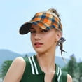 thumbnail image 6 of Balery Warm Orange Plaid Sport Wear Athletic Visor Sun Sports Visor Hat Visor Adjustable Cap for Women and Men (One Size), 6 of 7