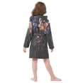 thumbnail image 7 of FORMRS Niños Bathrobe Unisex Hooded Robe Soft Plush Pajamas Sleepwear, Size 10-12T, Black Watercolor Space, 7 of 7