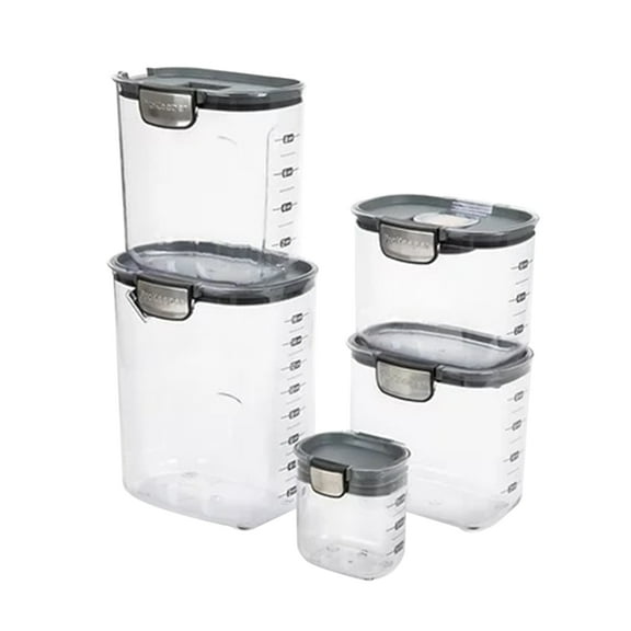 Progressive ProKeeper  9 Piece Clear Baker's Food Storage Container Set with Accessories, Grey