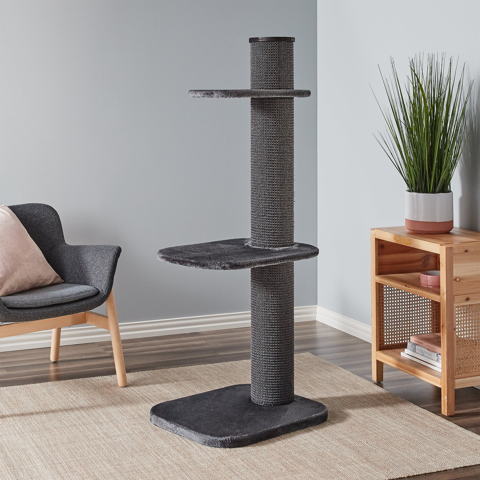 Two by Two Maple Cat Tree 3 Grey 58.3-inch Cat Scratching Post