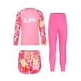 thumbnail image 3 of Jhaoyu Girls Swimsuits 3 Pieces Long Sleeve Rash Guard Set Quick Dry Bathing Suits UPF 50+ Swimwear Pink XL, 3 of 7