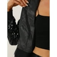 thumbnail image 5 of INSPIRE CHIC Women's Sequin Party Long Sleeve Zipper Up Cropped Bomber Jacket XS Black, 5 of 6