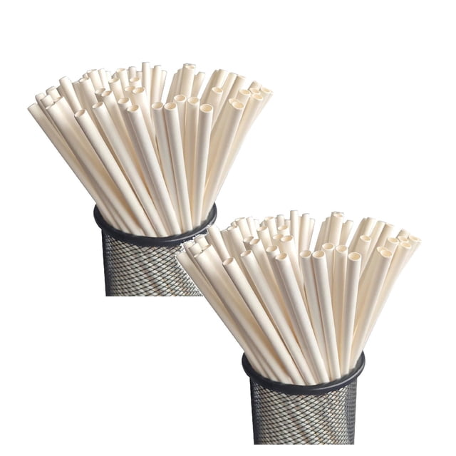 Oleegame 2PC Straw Accessories White Paper Tube For Party Birthday Wedding 25Pcs Biodegradable White