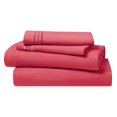 thumbnail image 5 of Bed Sheets, Premier 1800 Series 4 Piece Bed Sheet Set, Deep Pocket, Wrinkle, Fade, Stain Resistant, Luxury Soft Bedding Sheets & Pillowcases, Split King, Coral Pink, 5 of 9