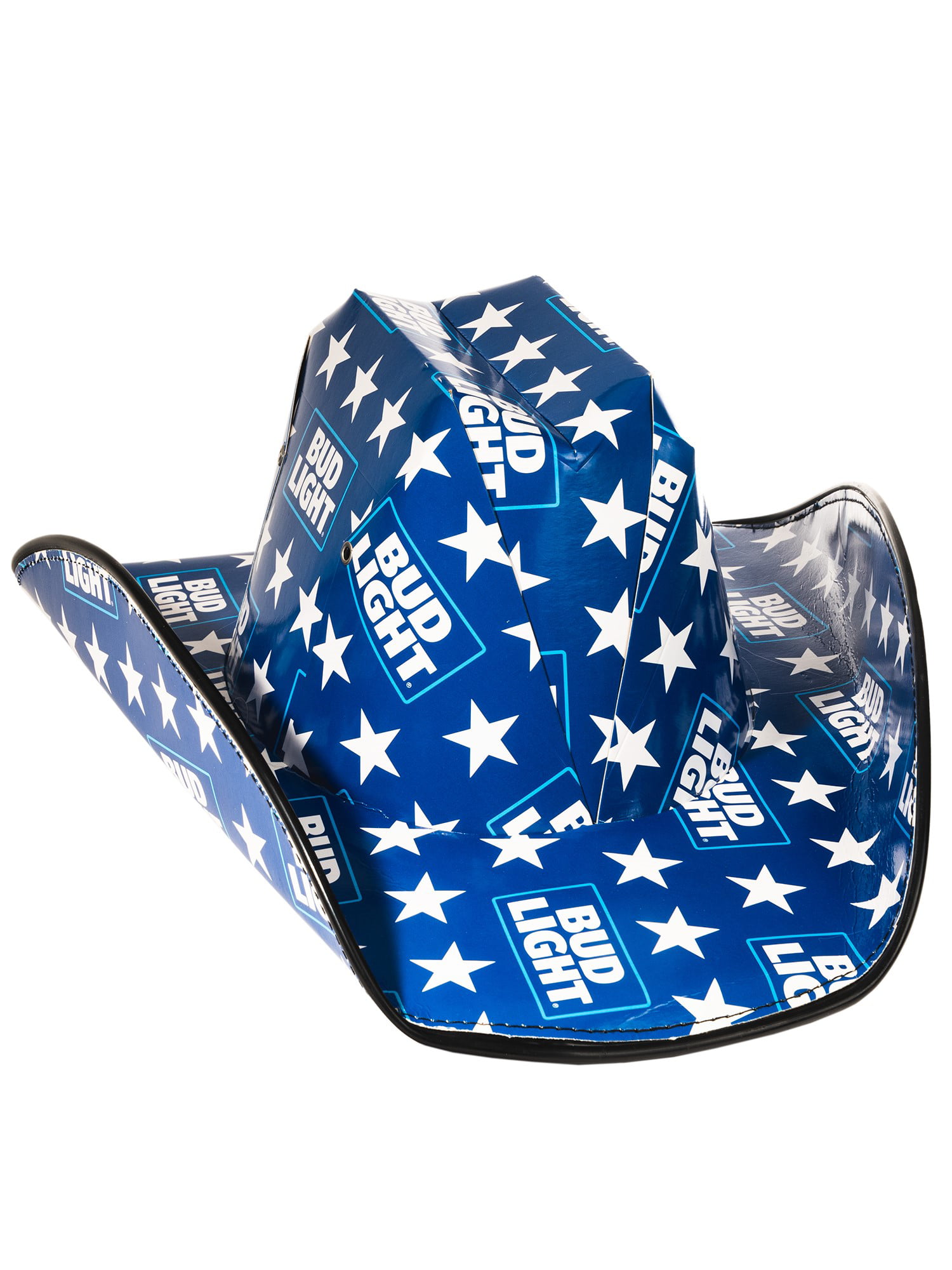 Bud Light Cowboy Cowgirl Hat Beer Box Cardboard Novelty White Blue-NEW 