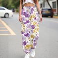 thumbnail image 4 of kaondbfi Dress Pants Women Petite High Waisted Wide Leg Summer Beach Vacation Pants Casual Trousers, 4 of 9