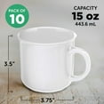 thumbnail image 5 of Ceramic Campfire Coffee Mug 15 oz. Set of 10, Bulk Pack - Perfect for Coffee, Tea, Espresso, Hot Cocoa, Other Beverages - White, 5 of 5